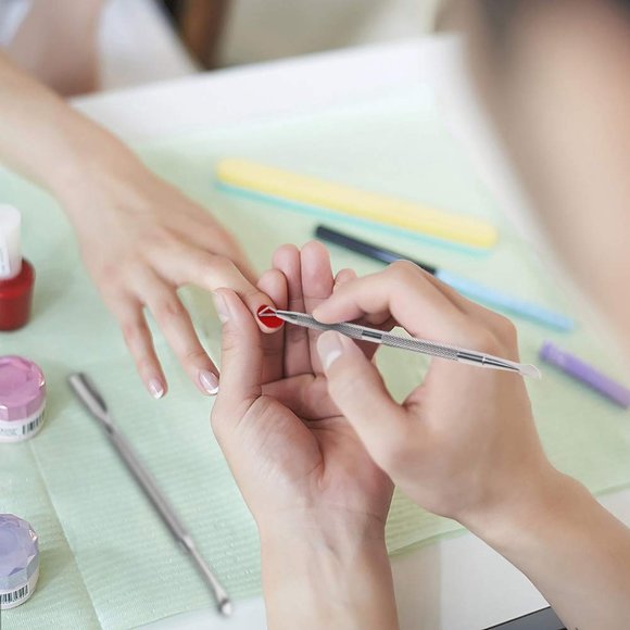 2PCS Cuticle Pusher and Cutter Set, Triangle Cuticle Nail Pusher Peeler Scraper - Picture 6 of 7